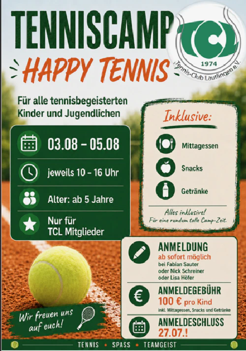 Jugend-Tenniscamp beim TC Lautlingen